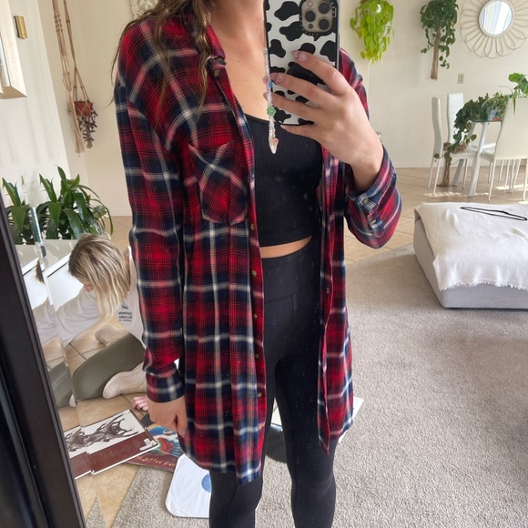Red/white/blue long flannel - Picture 1 of 3